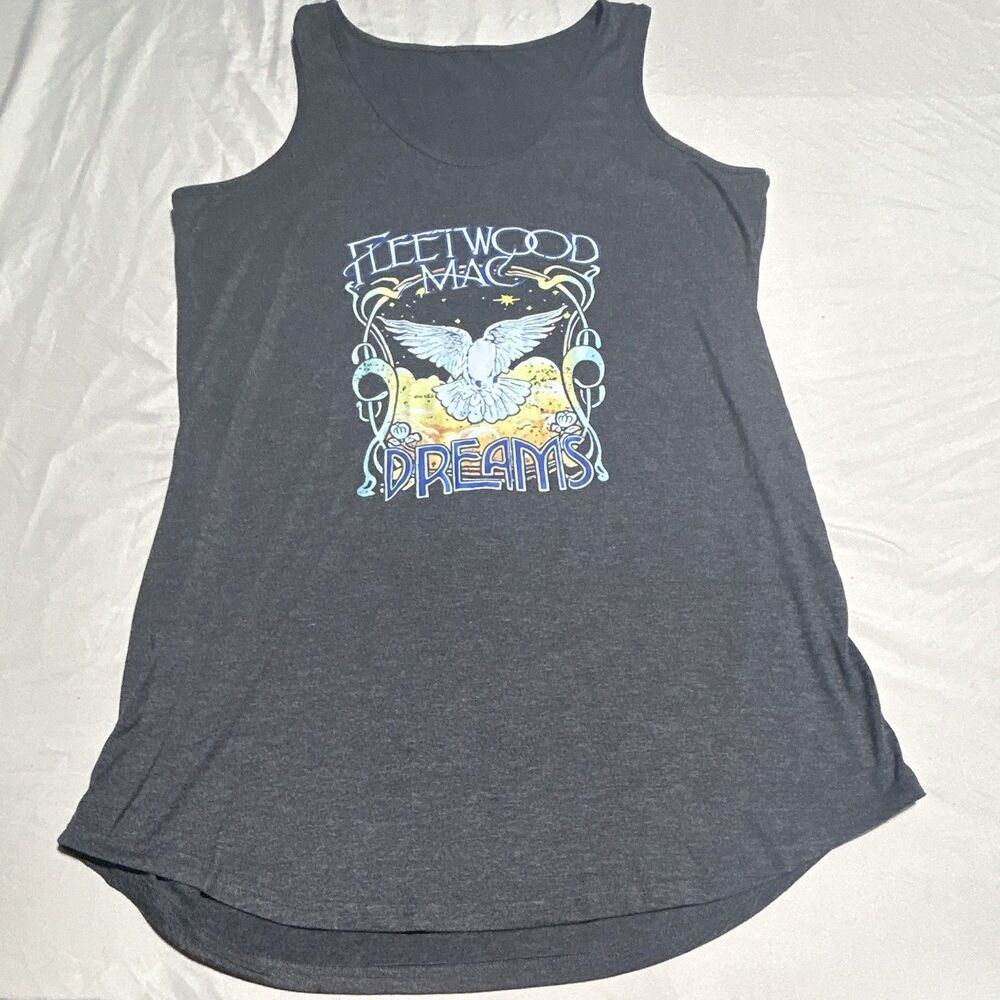 Fleetwood Mac Dreams Dove Graphic Sleeveless Tank Top Dark Grey Womens 2XL